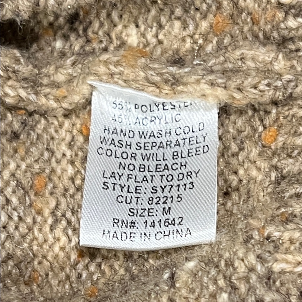 She + Sky Beige Speckled Turtleneck Sweater - Picture 6 of 6